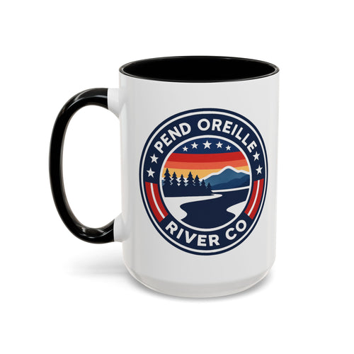 Accent Coffee Mug — Pend Oreille River Co. Sunset Logo (15 oz)