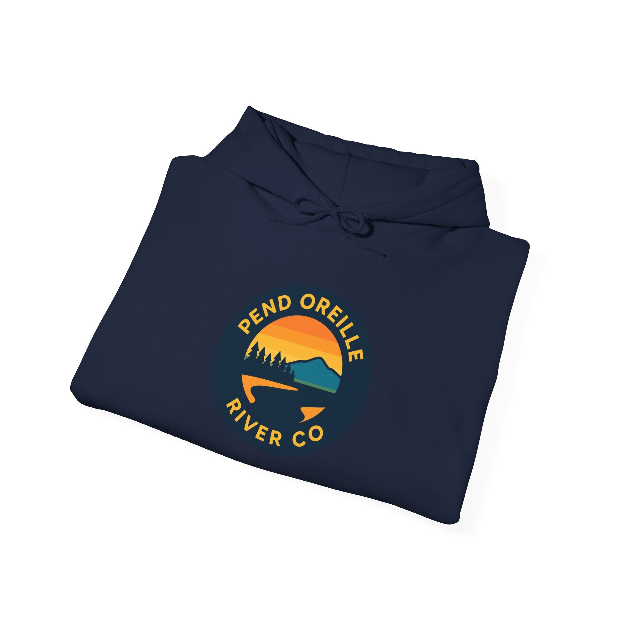 Pend Oreille River Co. Hoodie – Retro Mountain River Outdoor Pullover